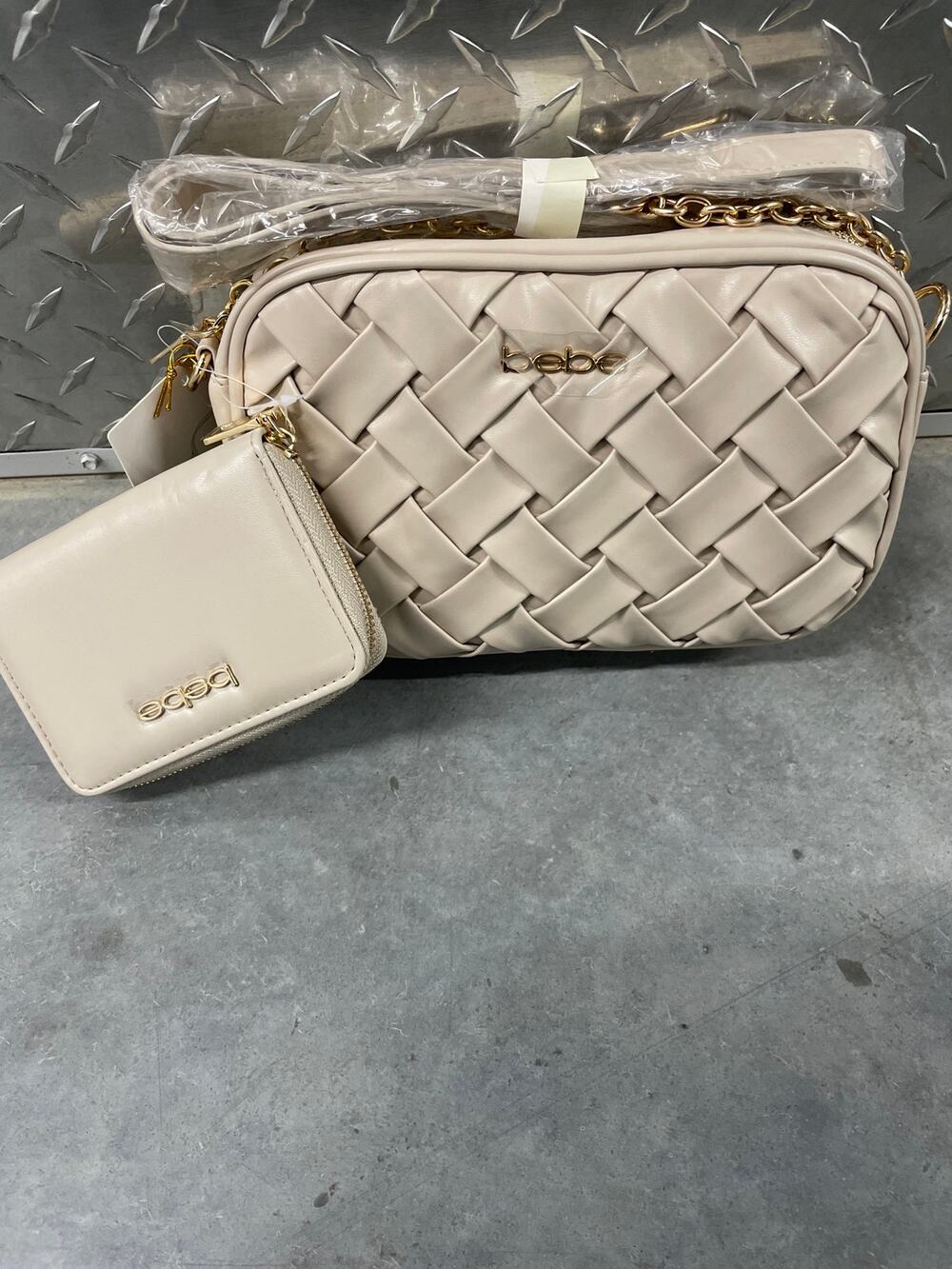 bebe Luca Camera Bag Crossbody and matching Wallet Color Cream